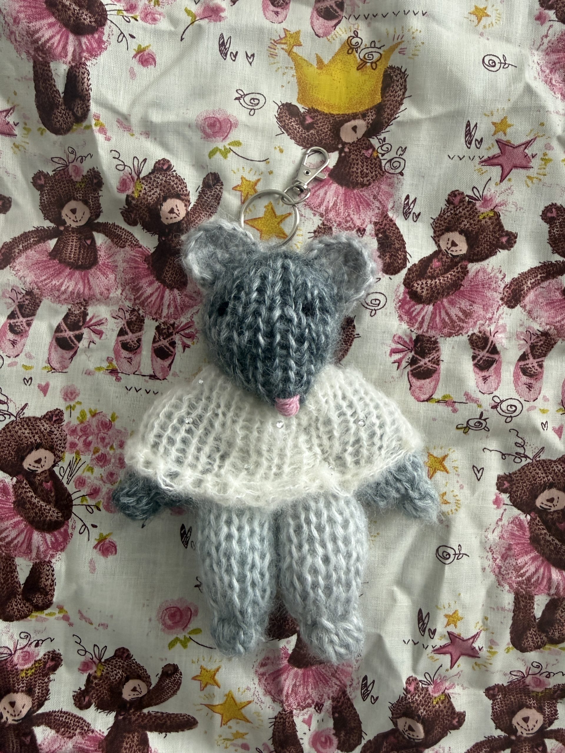 hand knitted mouse keychain - Image 2