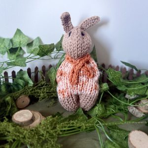 handmade knitted pocket bunny