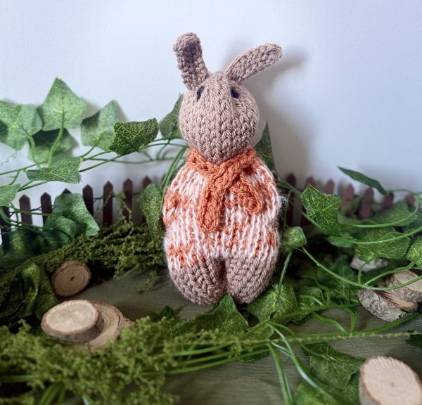 handmade knitted pocket bunny